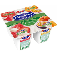 Продукт йогурт "Альпенленд" клубника/персик/марак. 0,3% 95г