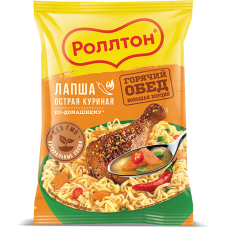 Лапша б/п яичная "Роллтон" острая куриная по-домашнему 85гр