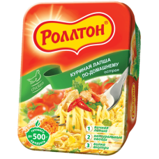 Лапша б/п "Роллтон" Курица остр. По-Домашнему лоток 90гр