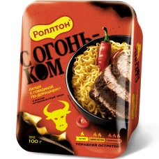 Лапша б/п "Роллтон" Говядина По-Домашнему Огненно-острый чил